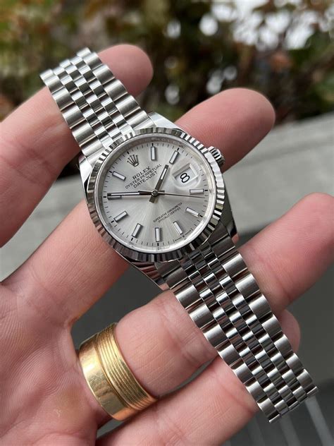 rolex silber dayjust|rolex datejust 36 silver dial.